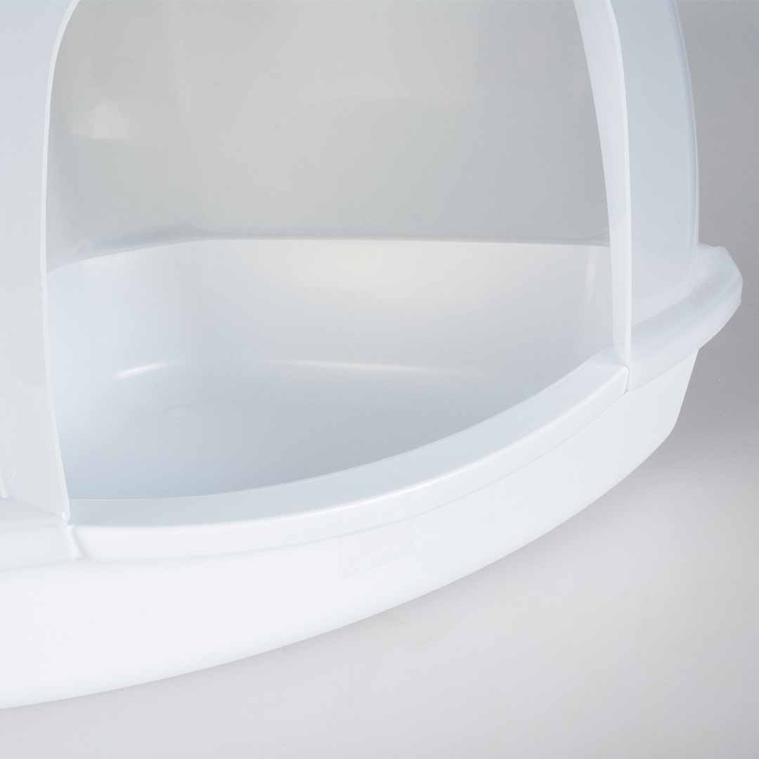 EBI Eck-Katzentoilette Prism M - transparent/weiß 