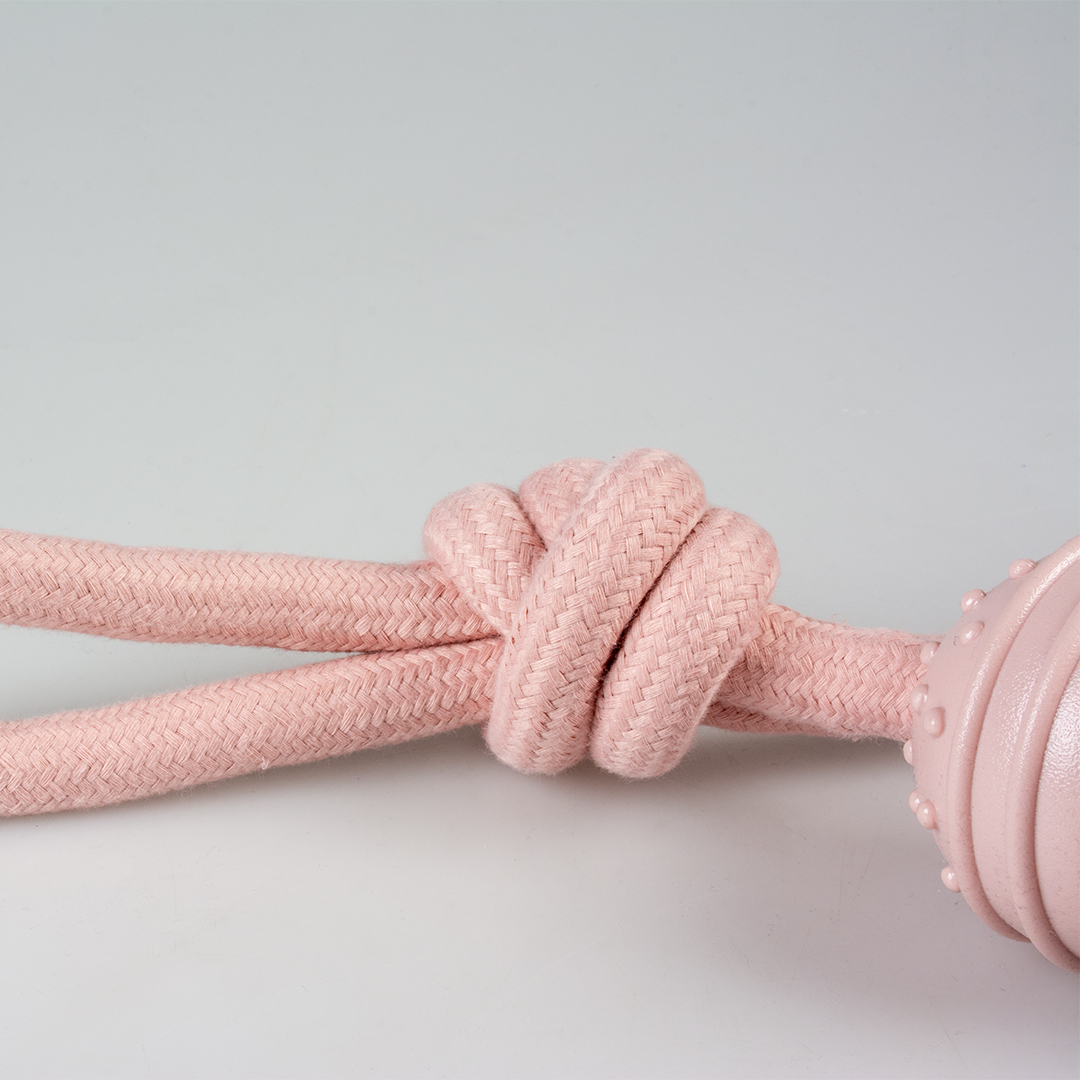 Duvoplus Seilschlaufe mit Knoten & Gummiball - rosa 