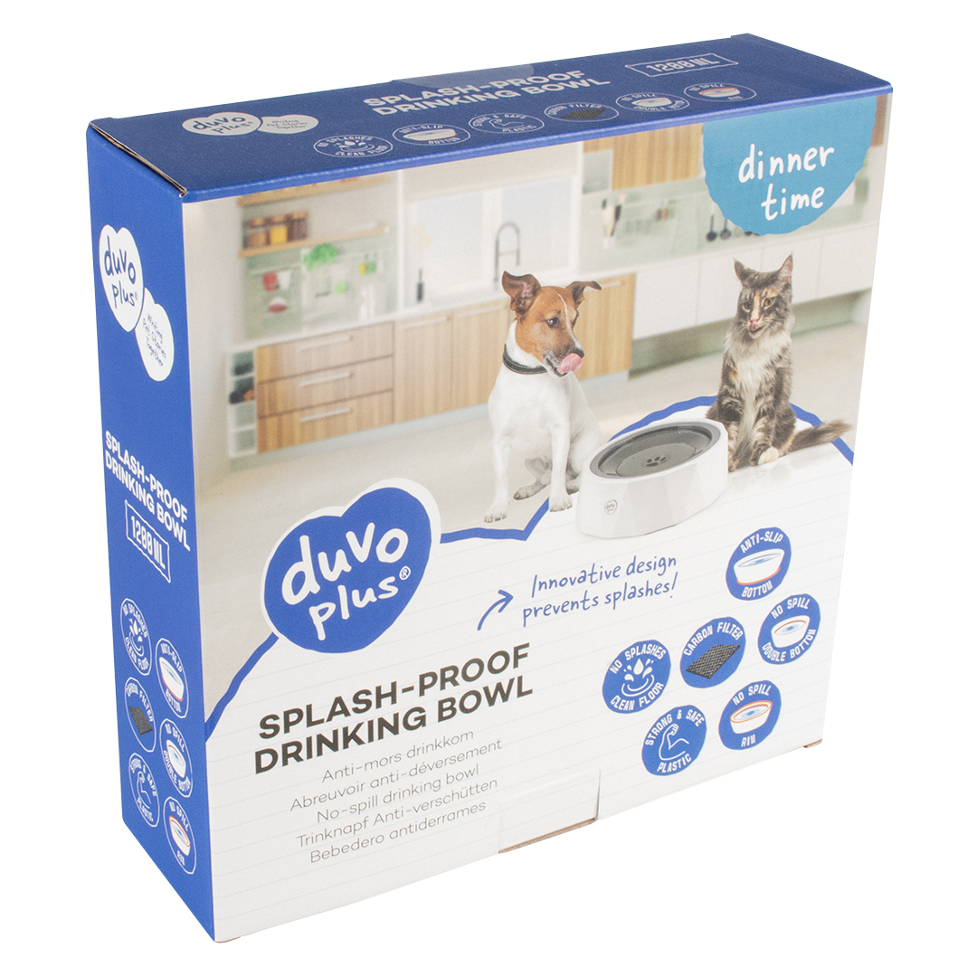 Duvoplus Anti-Verschütten Trinknapf Poly weiß/grau 