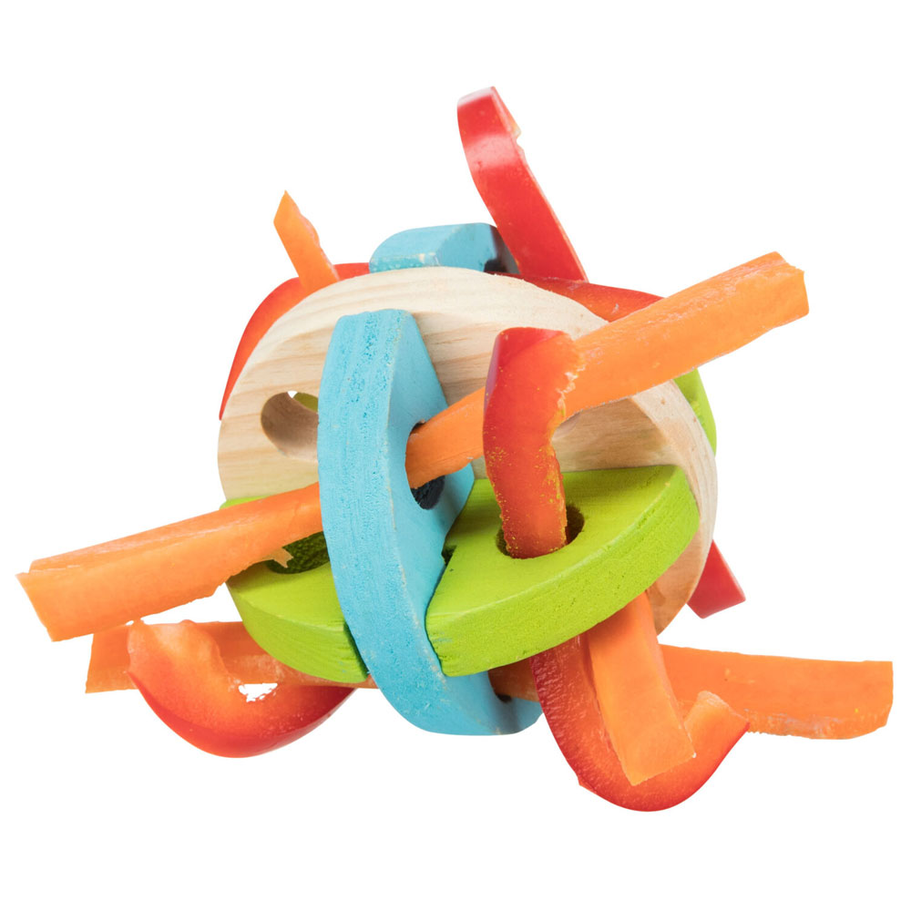 Trixie Spiel- und Snackball aus Holz - 7,5 cm 
