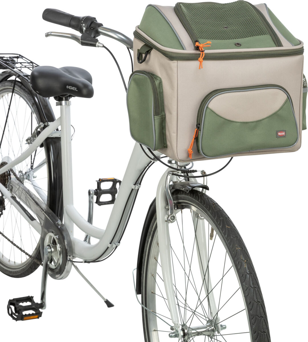 Trixie Front-Fahrradkorb - olivgrün/beige 