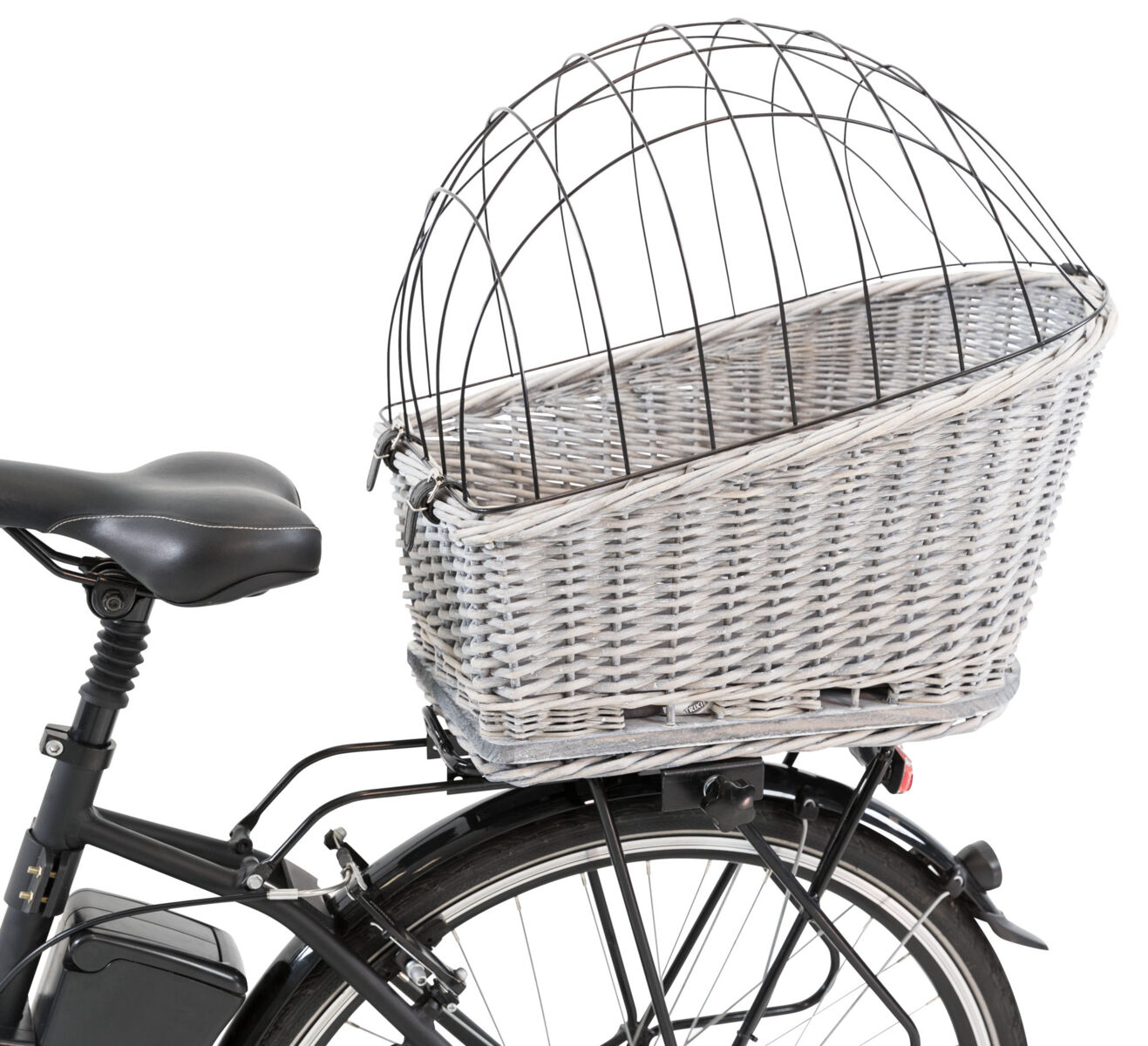 Trixie Fahrradkorb für Gepäckträger aus Weide - grau 