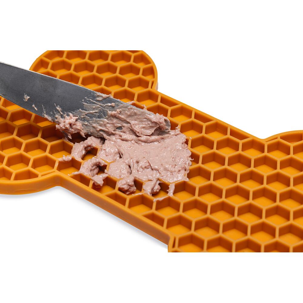 Beeztees Leckmatte Knochen - orange 