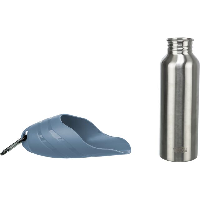 Trixie Edelstahl-Flasche mit Trinknapf 