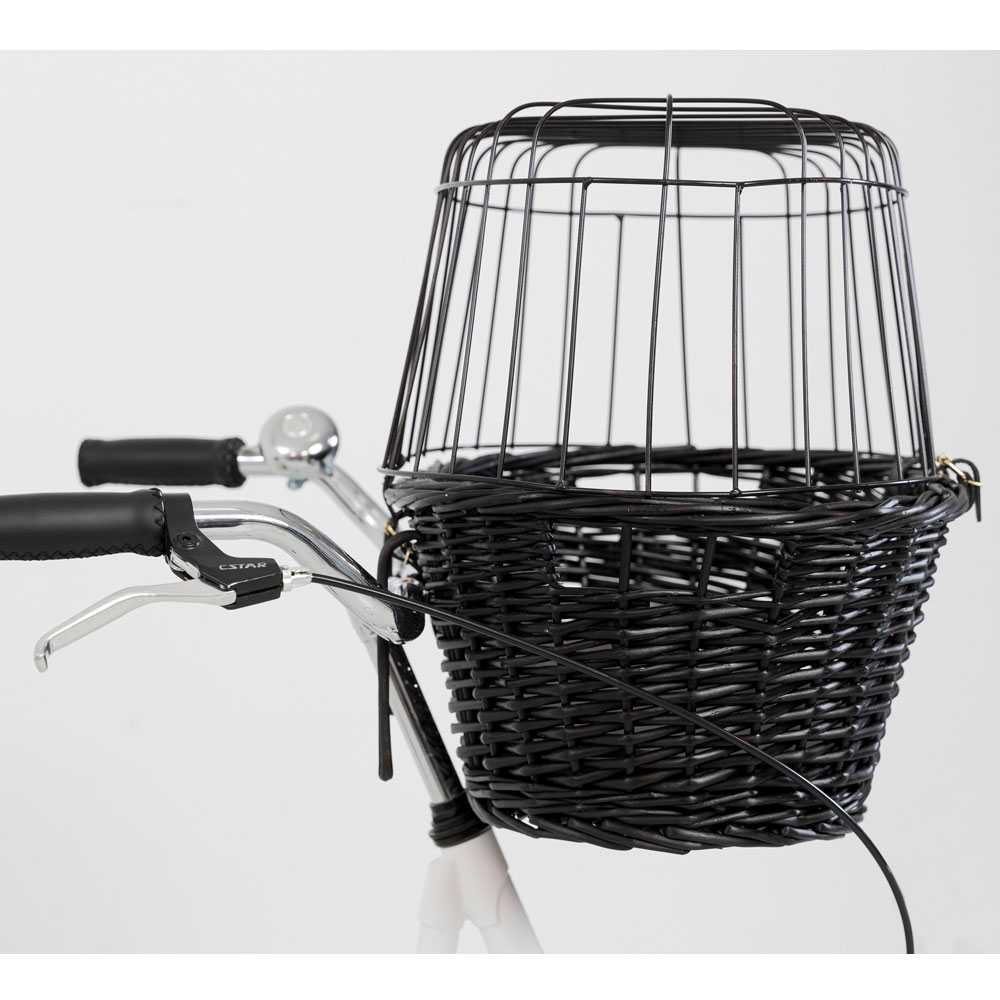 Trixie Fahrradkorb aus Weide mit Gitter - schwarz 