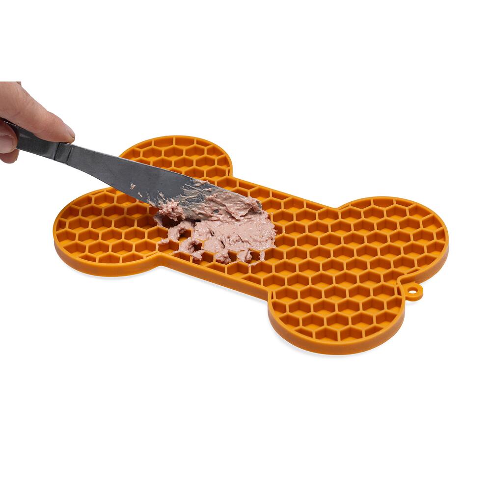 Beeztees Leckmatte Knochen - orange 